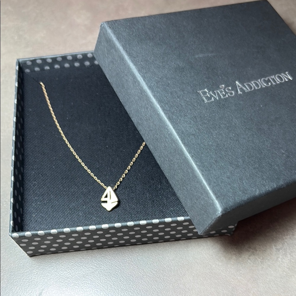 8” Gold Finish Sailboat Necklace